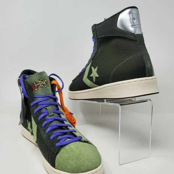 Converse Pro Leather Mid BHM Men Sz 8 Green Sequoia 168273C Black History Month - Picture 5 of 12